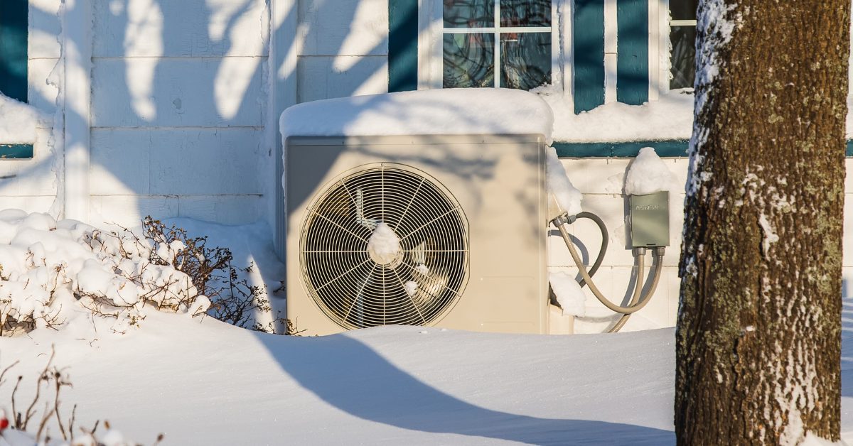 heat pump in snow