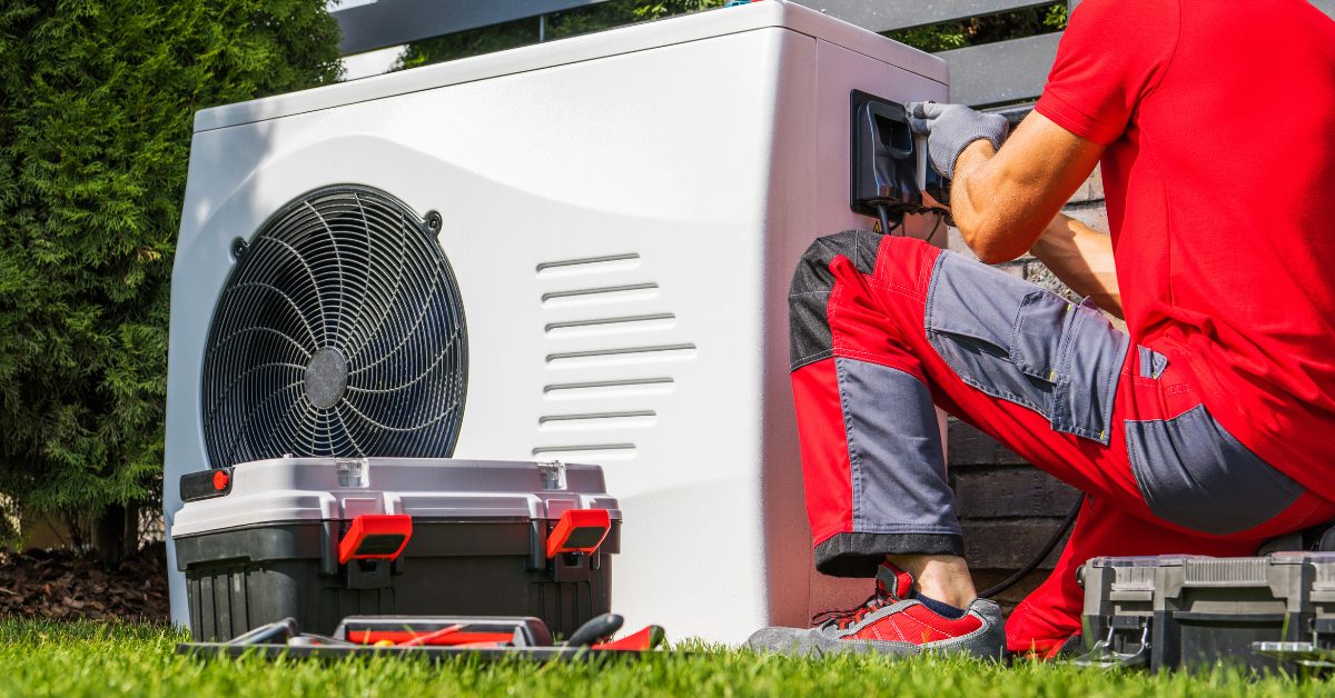 heat pump being installed